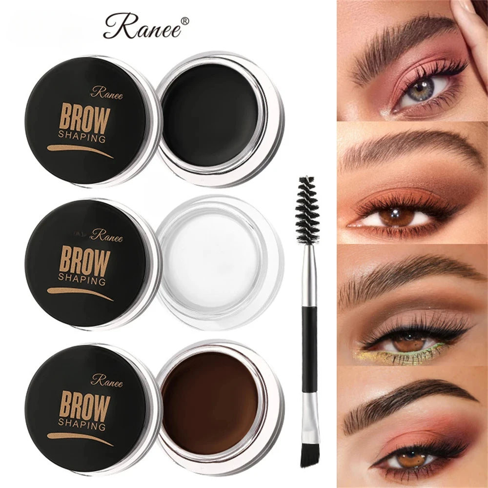 Matte Brown Black Eyebrow Cream - 3D Natural Tint Waterproof Gel Wax