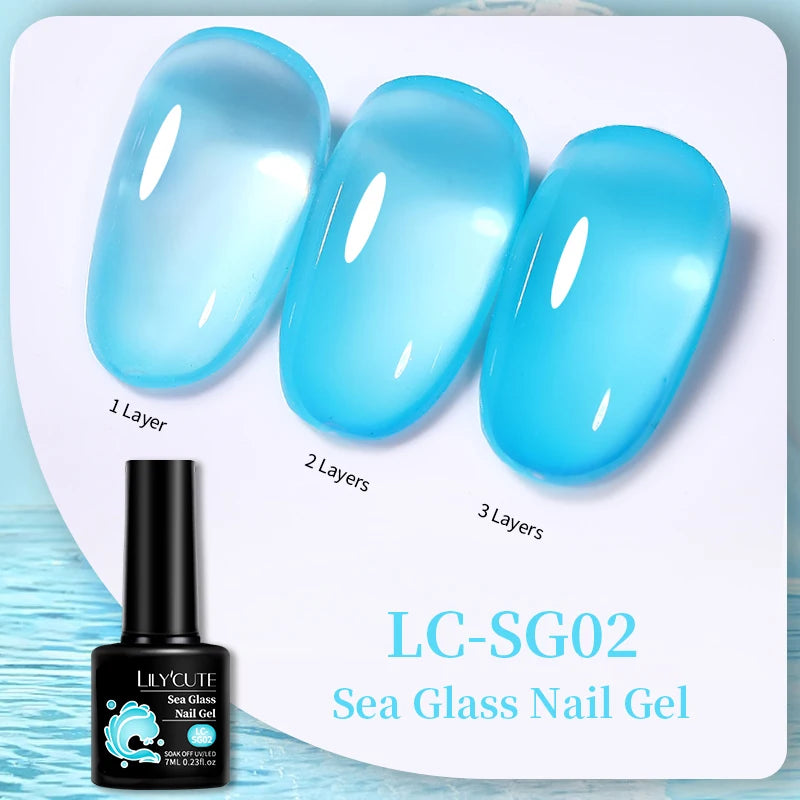LILYCUTE 7ML Jelly Amber Gel Nail Polish Nail Art Dark Bloom Leopard