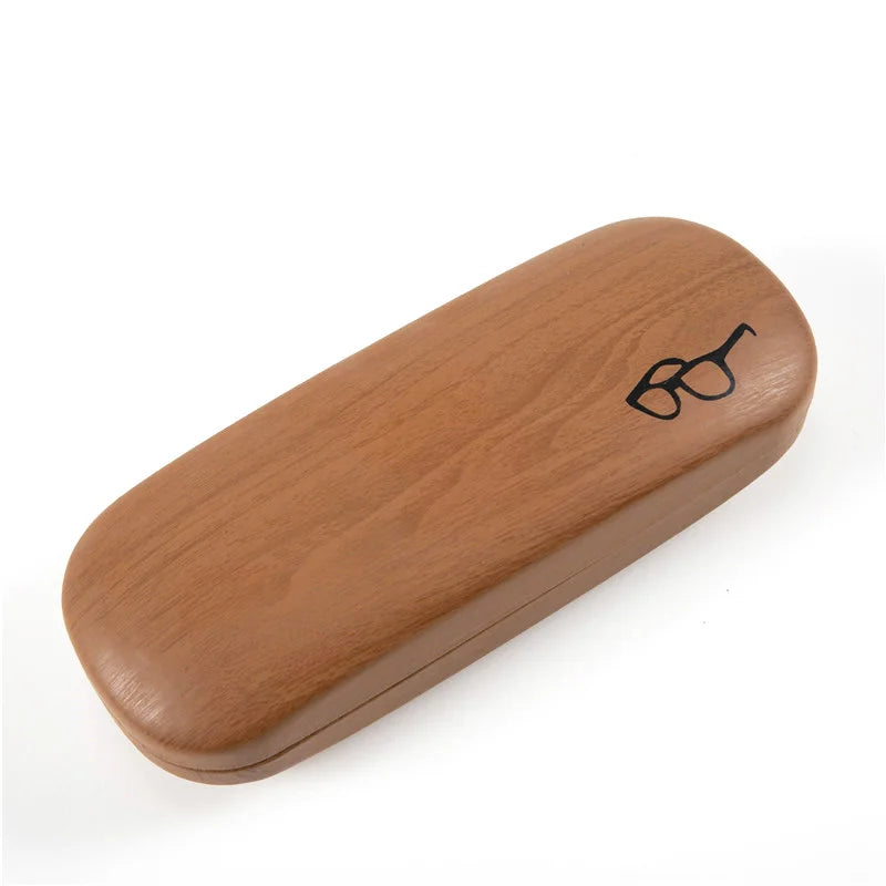 High Quality Hard Glasses Case Women Wood Grain Eyeglass Case Cover Portable