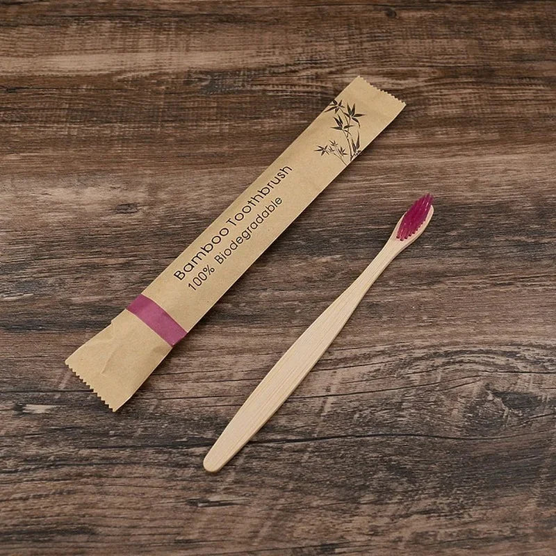 10pcs Colorful Natural Bamboo Toothbrush Soft Bristle Charcoal Teeth Whitening Bamboo Toothbrushes