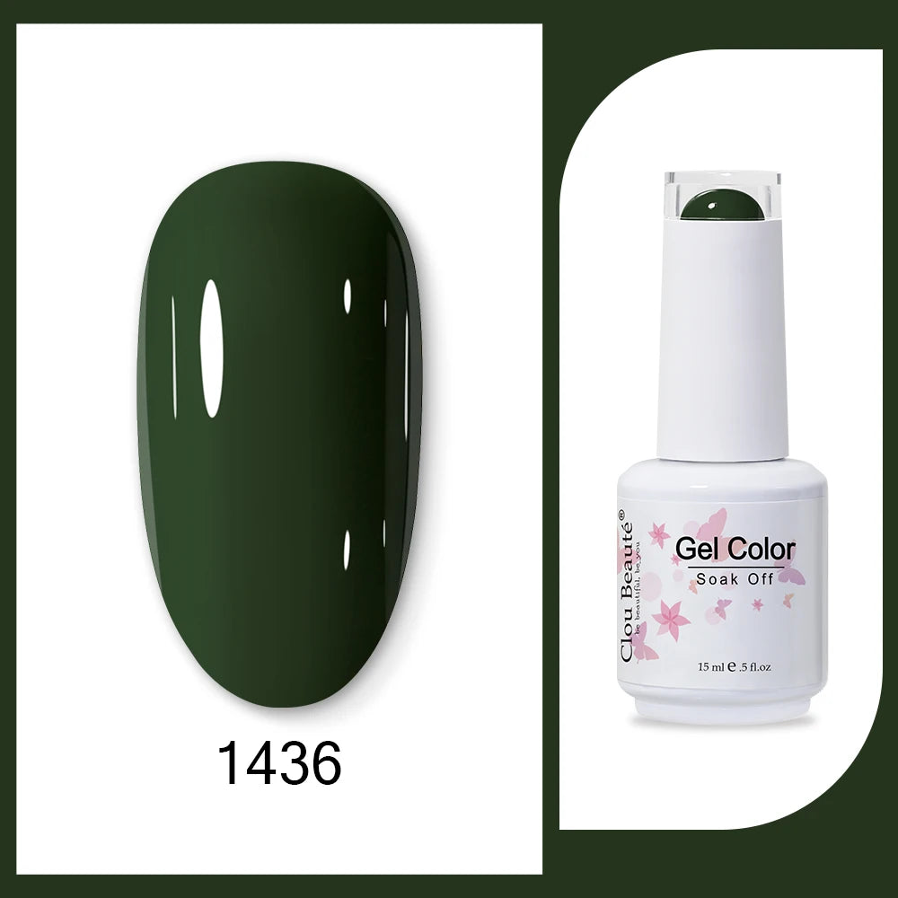Clou Beaute HEMA & TPO Free Gel Nail Polish - Army Green 15ml