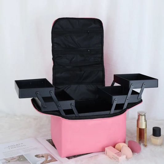 Multi-Layer Waterproof Nail Art & Makeup Tool Box - Professional Beauty Storage