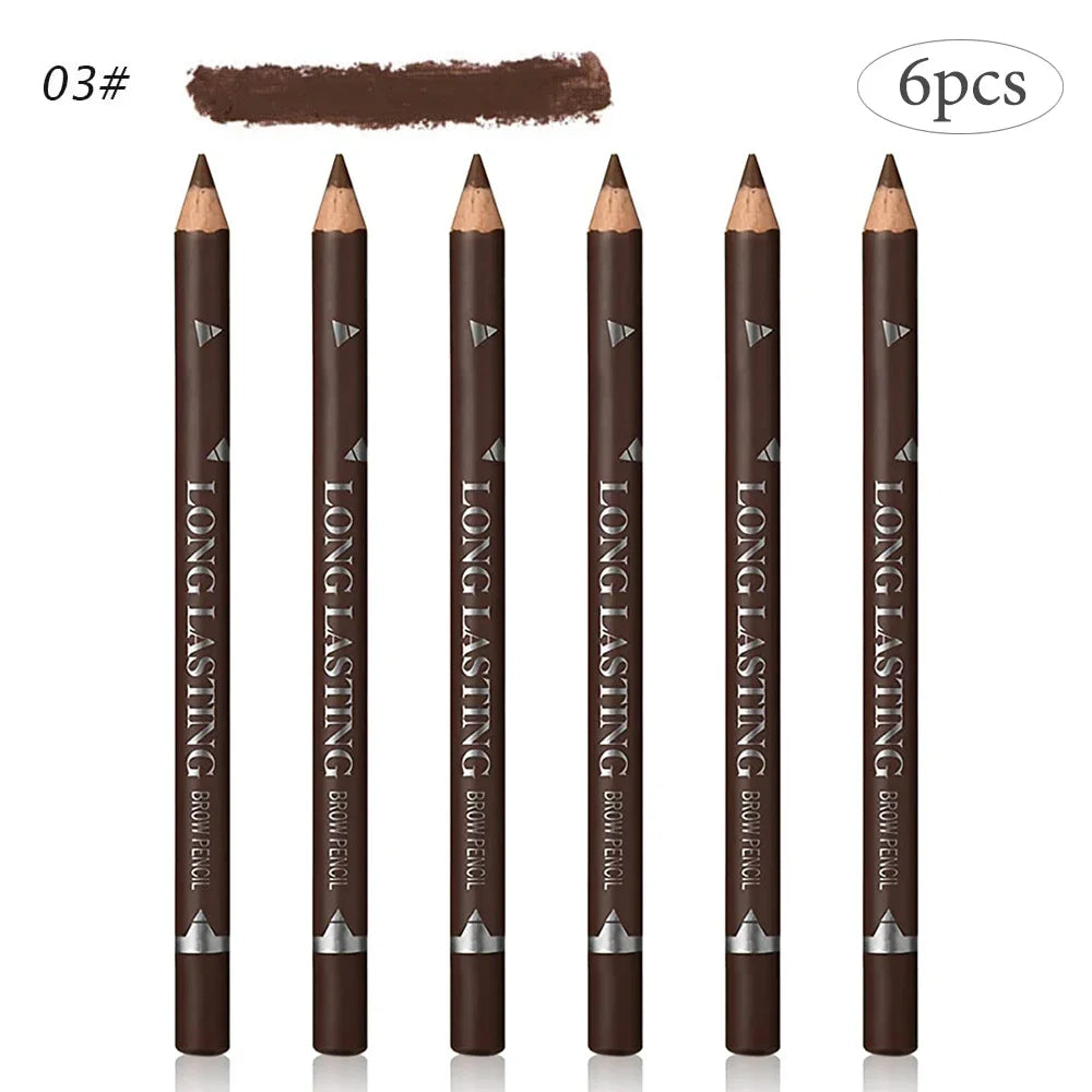 Eye Brow Pencil Set - 6/12Pcs Waterproof Professional Natural Black Brown