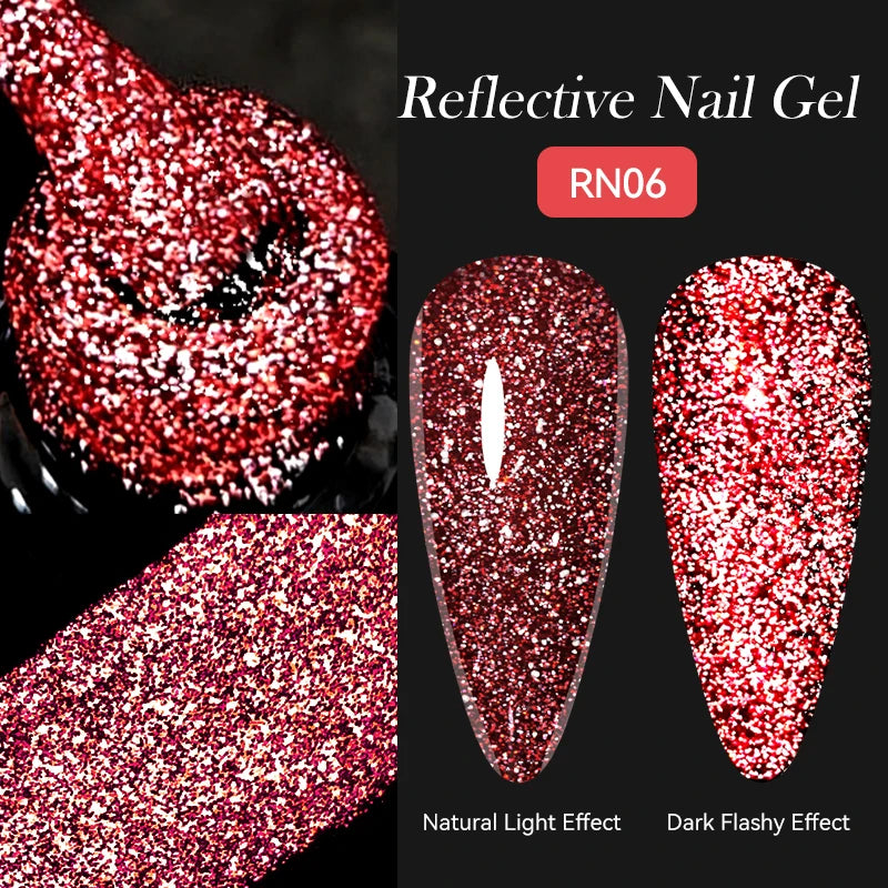 LILYCUTE 5ML Reflective Glitter Liner Gel Polish Nail Art Champagne Sparkling Lines