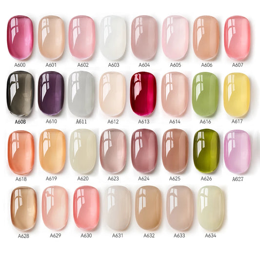 MAYCHAO Transparent Jelly Gel Nail Polish - 7.3ml Semi-Permanent Nude Collection