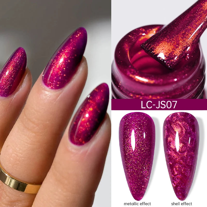 LILYCUTE 5ML Reflective Glitter Liner Gel Polish Nail Art Champagne Sparkling Lines