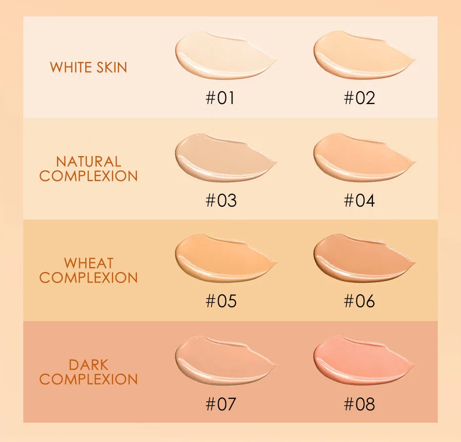 Base Face Liquid Foundation Cream - Full Coverage Oil-Control Moisturizing