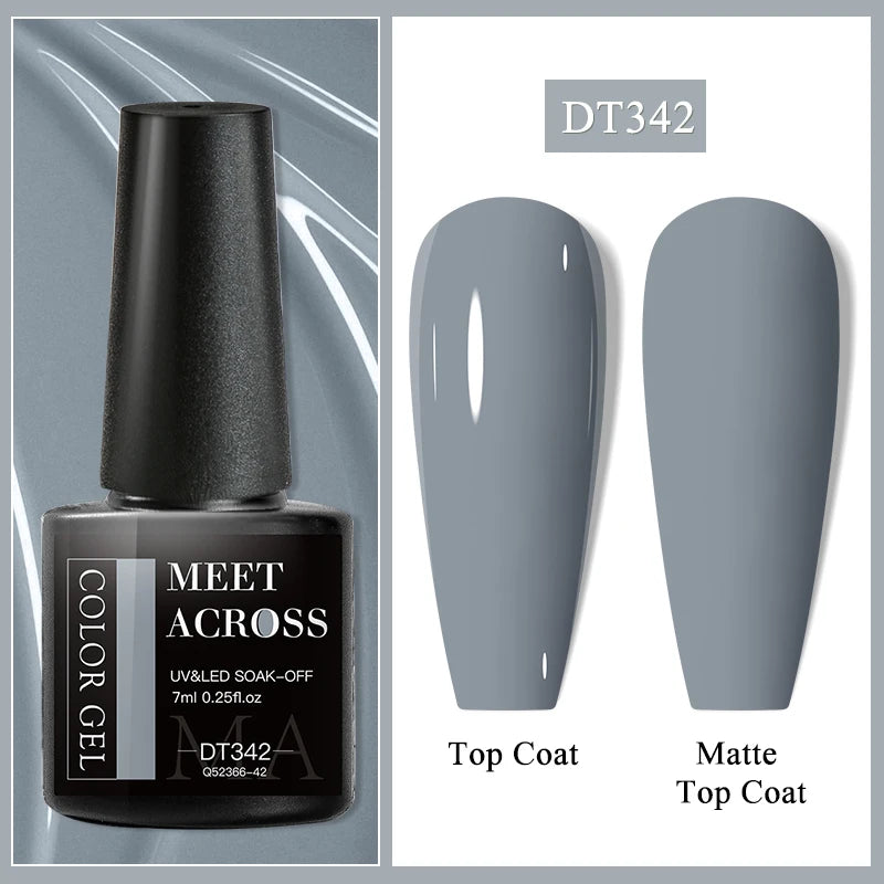 MEET ACROSS Wine Red Gel Nail Polish - 7ml Long-Lasting French Manicure