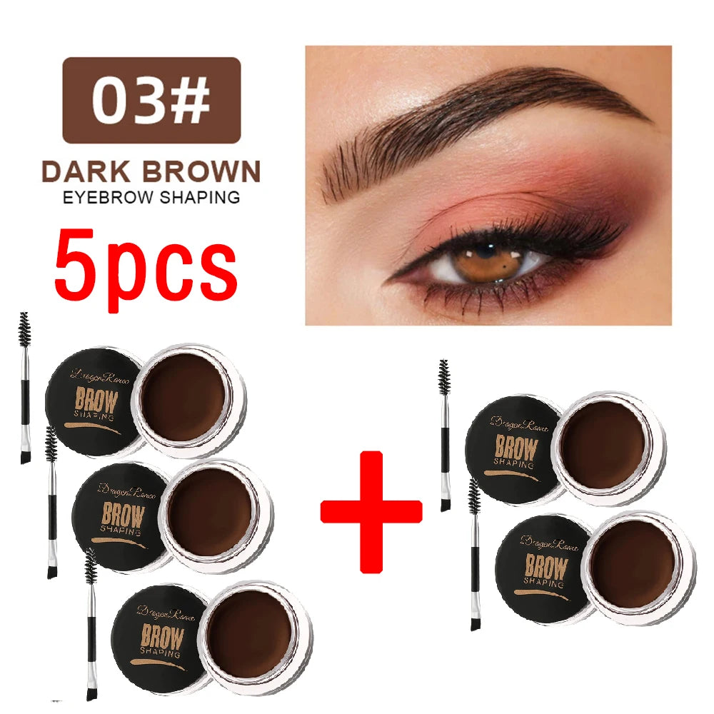 Matte Brown Black Eyebrow Cream - 3D Natural Tint Waterproof Gel Wax