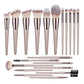 Professional Champagne Gold Makeup Brush Set - 14 Piece Premium Synthetic Hair Collection