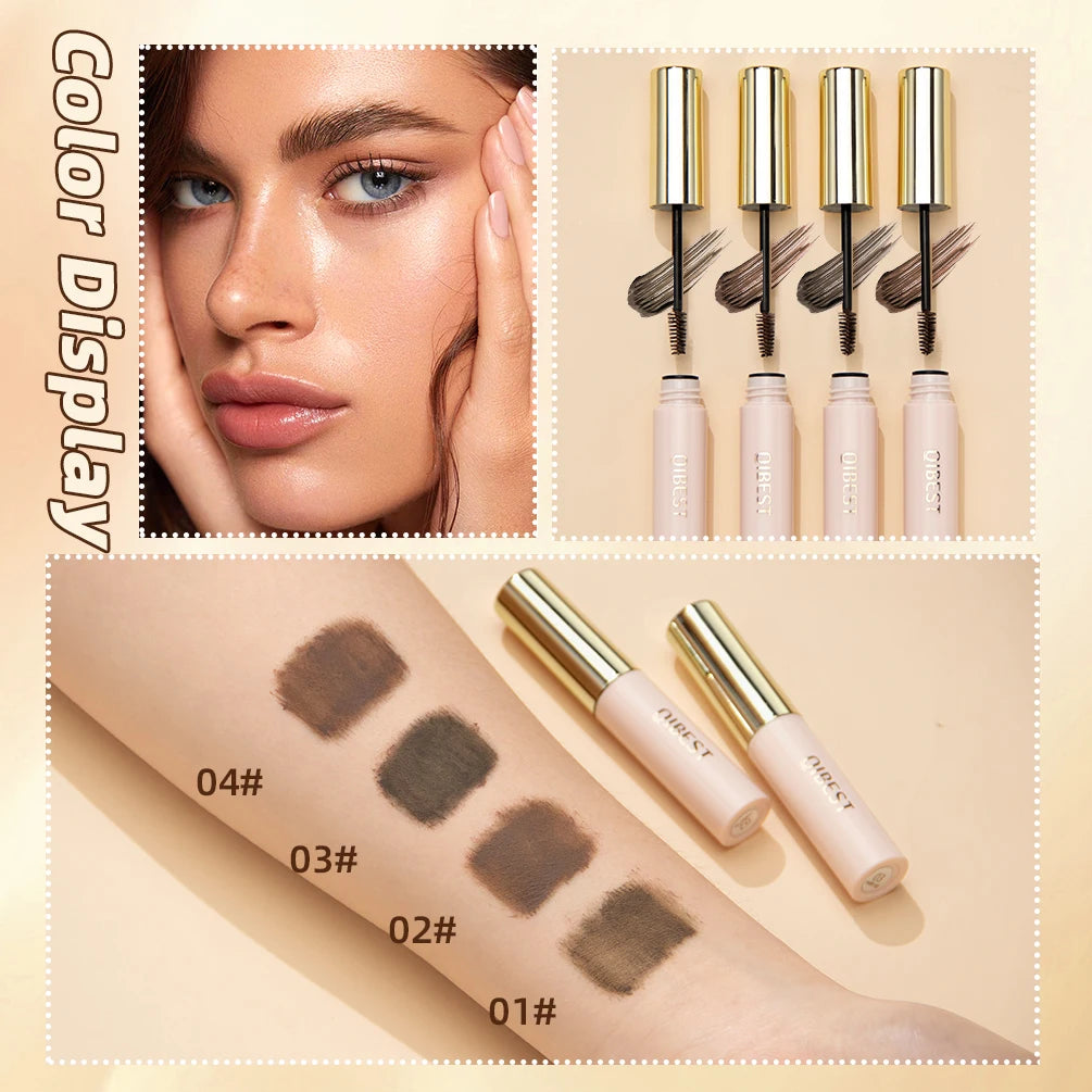 Professional 4-Color Waterproof Eyebrow Mascara with Precision Brush