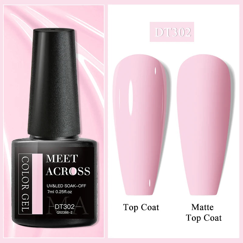 MEET ACROSS Wine Red Gel Nail Polish - 7ml Long-Lasting French Manicure