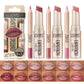 USHAS 12-Color Matte Lip Liner & Lipstick Set - Long-Lasting Nude & Red Shades