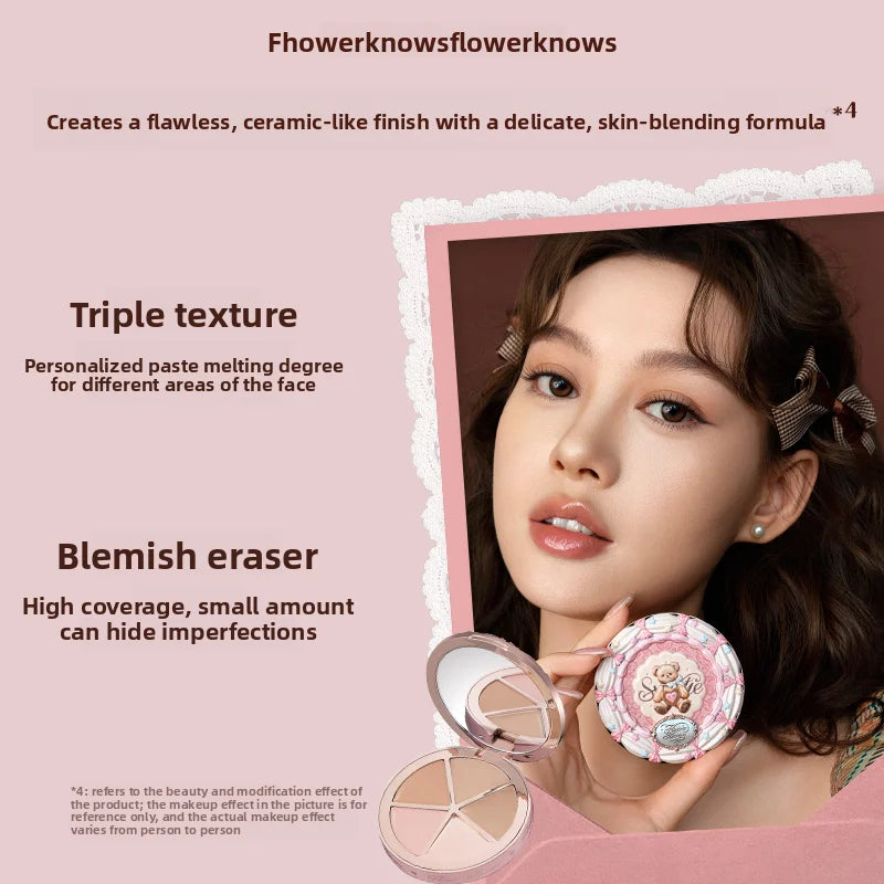 FLOWER KNOWS Sweetie Bear 4-Color Concealer Palette - Full Coverage