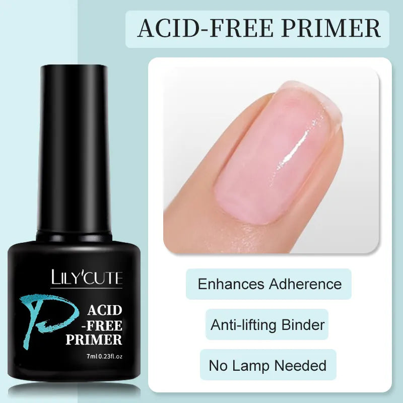 LILYCUTE UV Gel Nail Polish - Base & No-Wipe Top Coat Set (7ml)