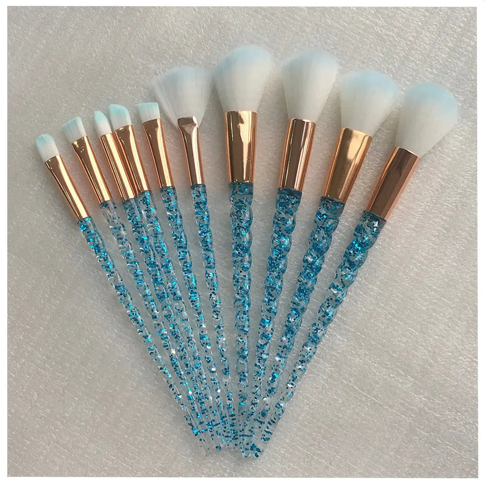 Professional Unicorn Makeup Brush Set - 10 Piece Collection