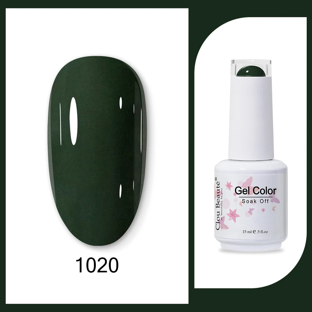 Clou Beaute HEMA & TPO Free Gel Nail Polish - Army Green 15ml