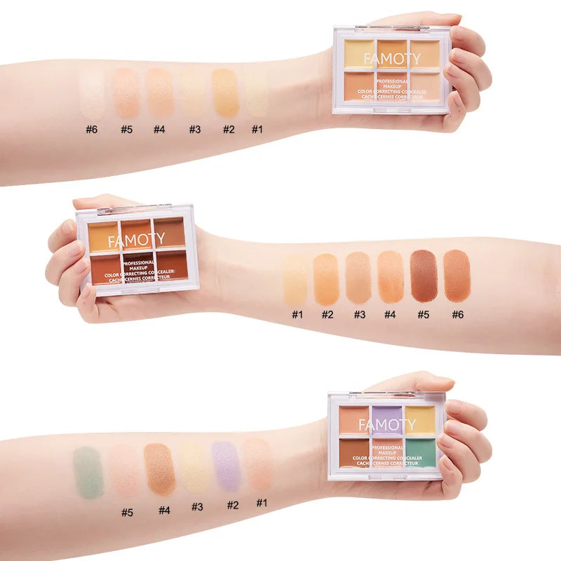 Moisturizing Multicolor Concealer Palette - Full Coverage Cream Base