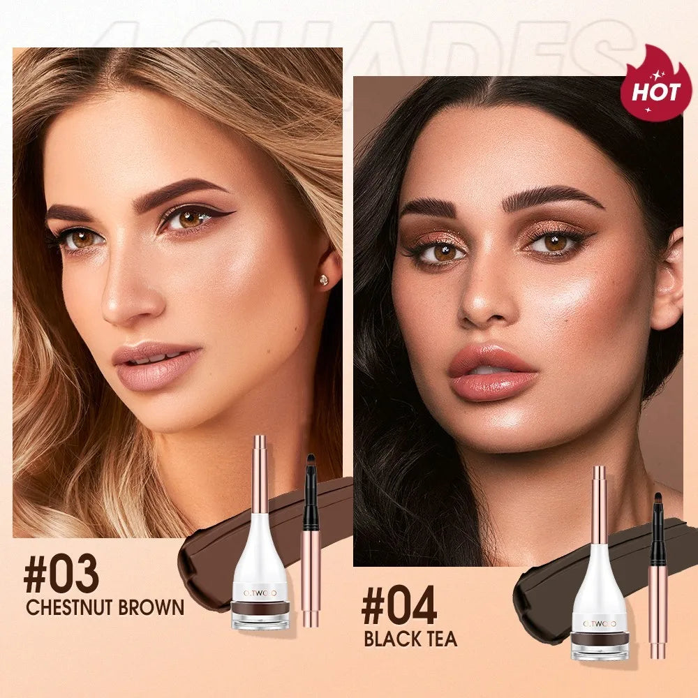 Eyebrow Pomade Brow Mascara - Natural Waterproof Long Lasting with Brush
