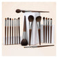 Professional 14-Piece Natural Goat Hair Makeup Brush Set with Premium Wooden Handles & Travel Case