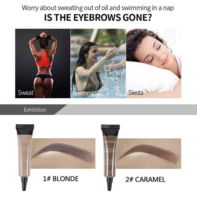 Professional Eyebrow Cream Gel - Waterproof Tattoo Pen Tint Long Lasting