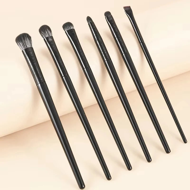 Professional Eye Makeup Brush Set - 6 Piece Soft Contour & Eyeshadow Brushes