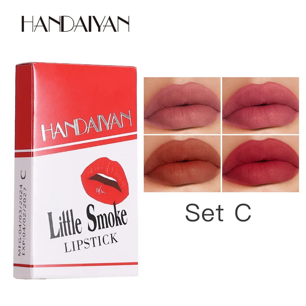Long-Lasting Matte Lipstick Set - 4 Waterproof Lip Colors