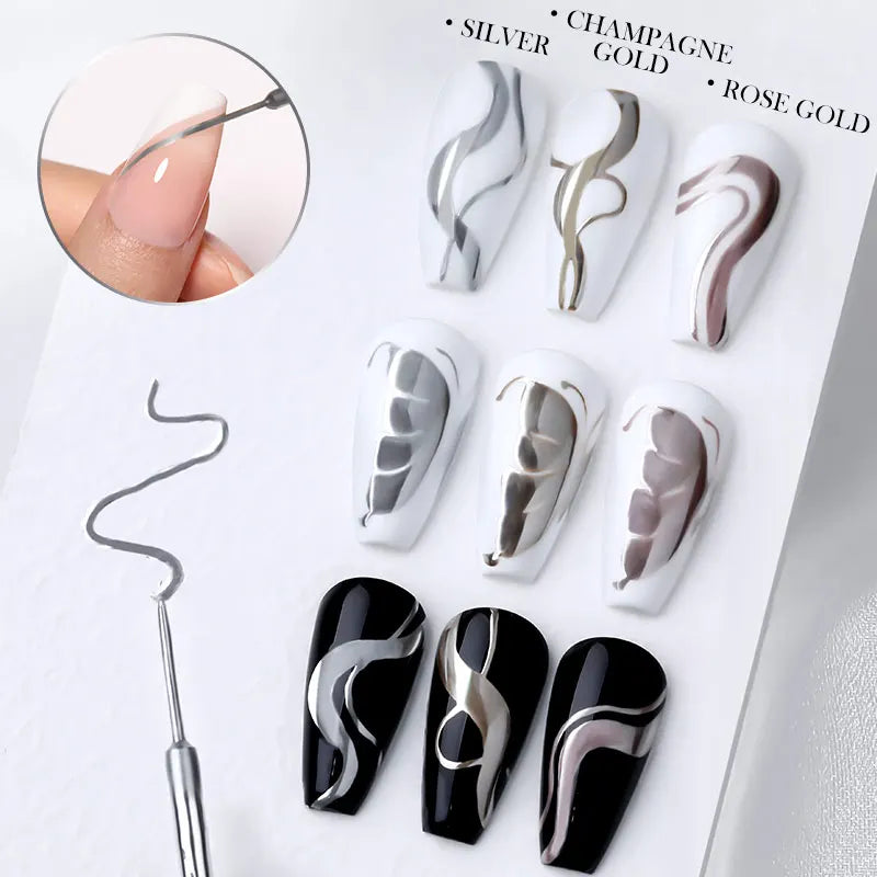 LILYCUTE Metallic Painting Liner Gel Nail Polish - 5ml