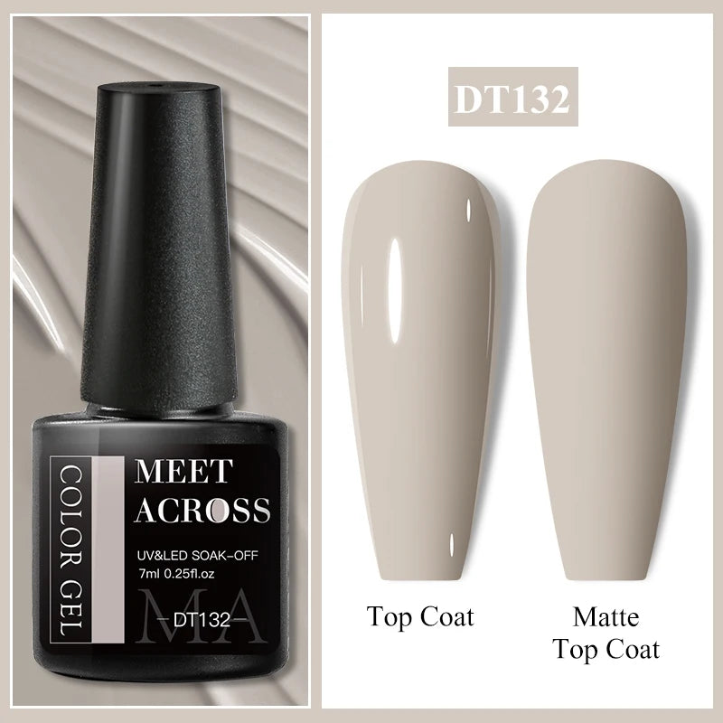 MEET ACROSS Wine Red Gel Nail Polish - 7ml Long-Lasting French Manicure