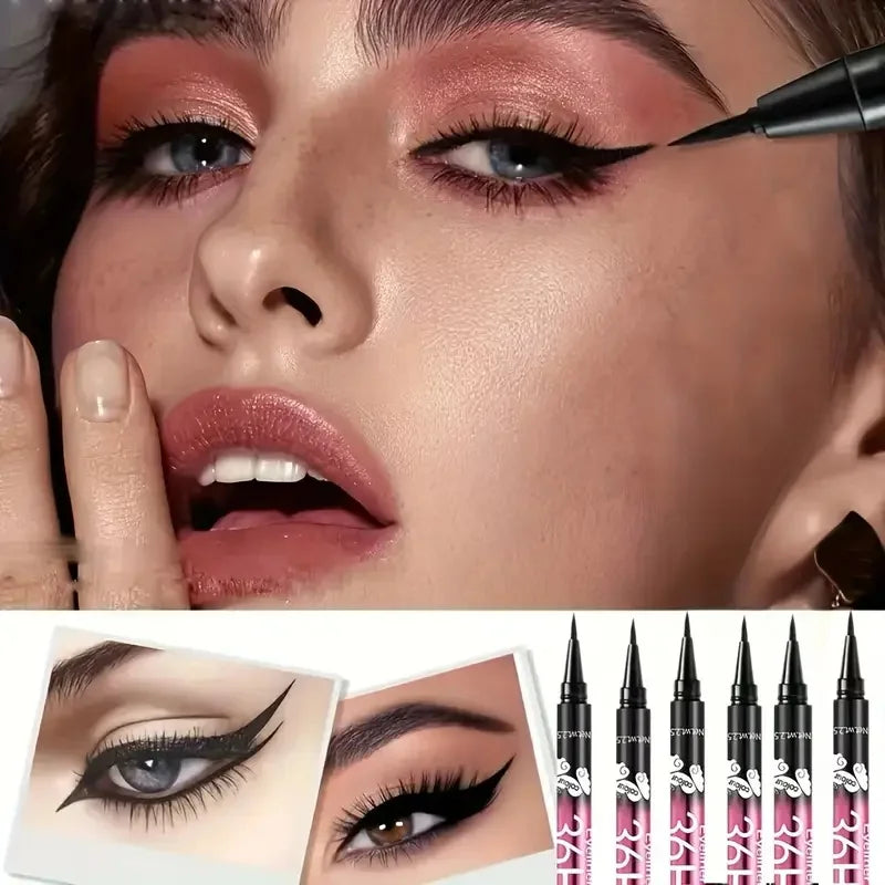 Waterproof Black Eyeliner Pencil Set - Long-Lasting Smudge-Proof Eye Makeup