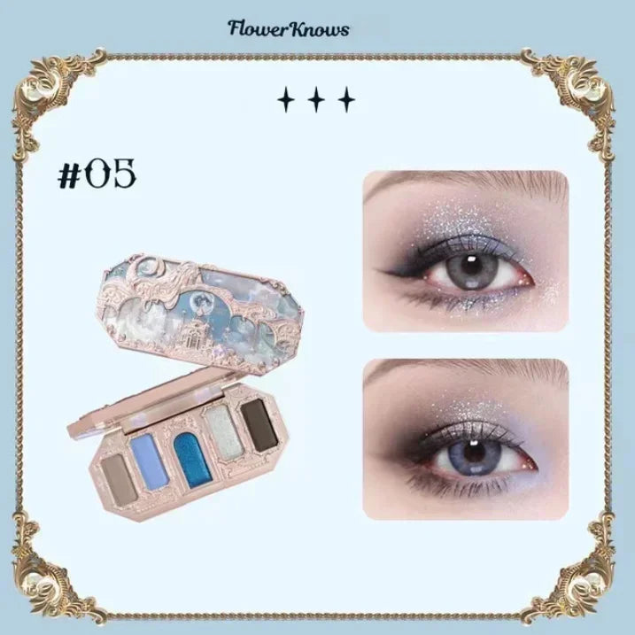 Flower Knows Moonlight Mermaid Eyeshadow Palette - 8 Color Matte & Shimmer