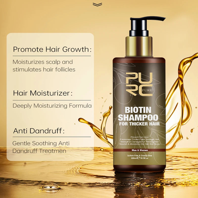 PURC Biotin Hair Growth Shampoo - Anti Hair Loss Treatment with Argan