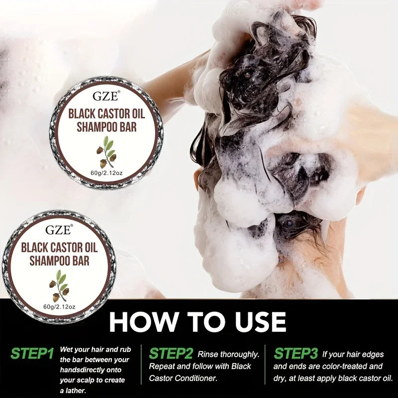 Jamaican Black Castor Oil Shampoo Bar - Strengthening & Moisturizing Hair Treatment