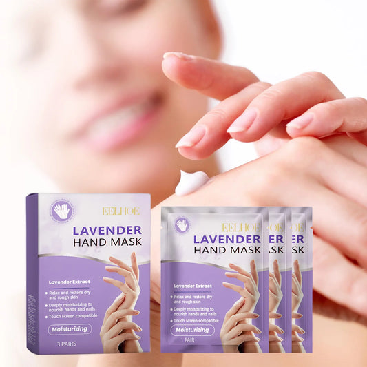 Lavender Hand Mask - Exfoliating & Nourishing Treatment (3 Pairs)