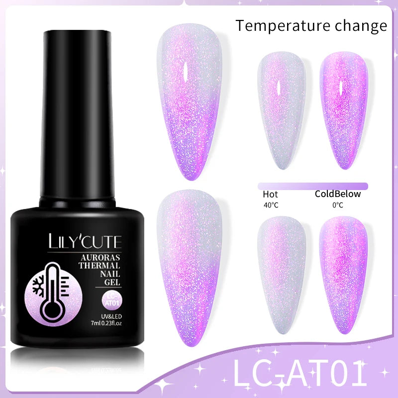 LILYCUTE Thermal Gel Nail Polish 7ml - Temperature Color Changing UV LED
