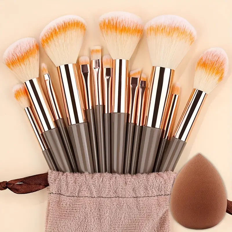 Professional 13-Piece Makeup Brush Set with Soft Synthetic Bristles