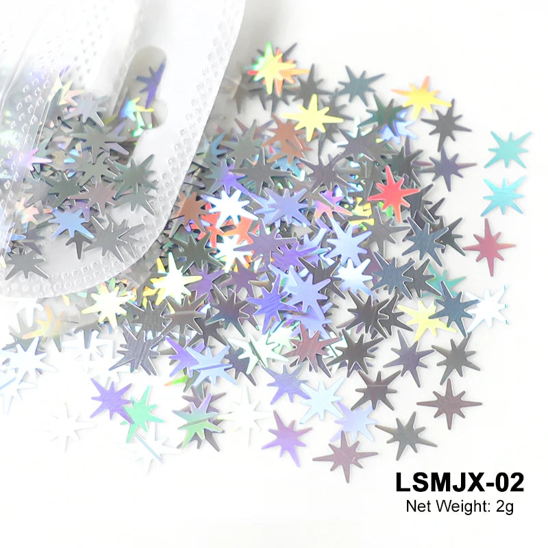 Holographic Nail Art Glitter - Laser Star & Butterfly Sequins (2g)