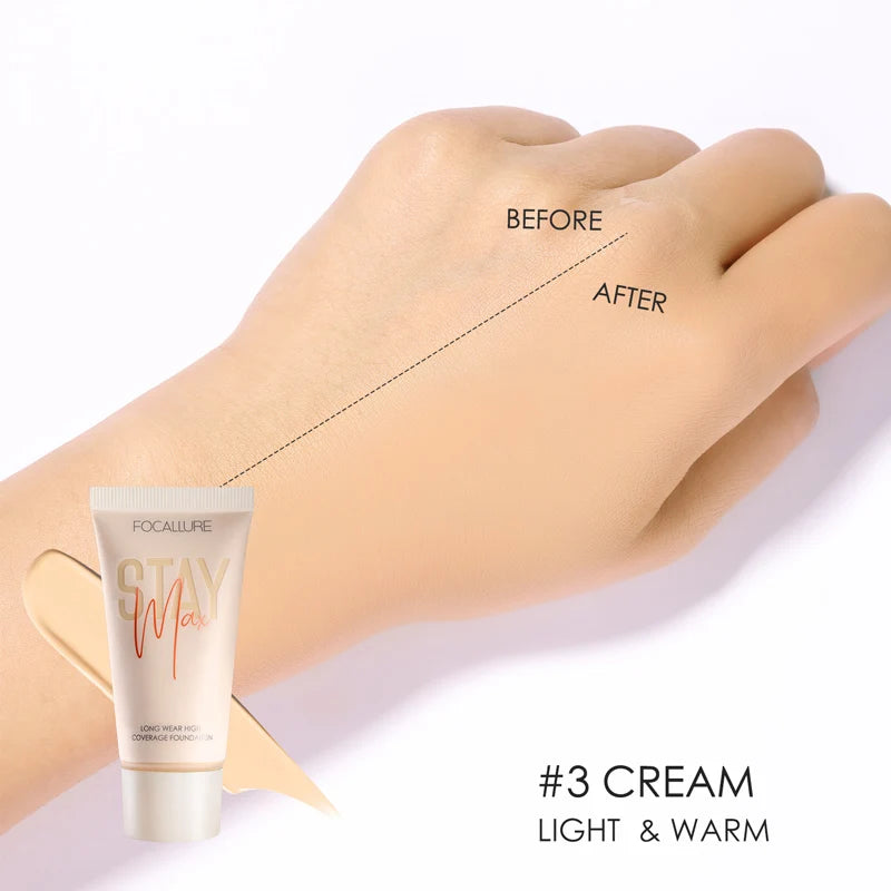 Waterproof Liquid Foundation Cream - Full Coverage Oil-Control Long-Lasting