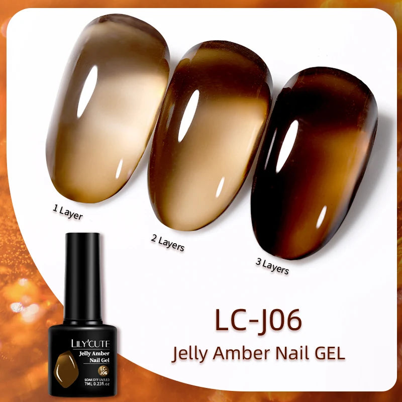 LILYCUTE UV Gel Nail Polish - Base & No-Wipe Top Coat Set (7ml)