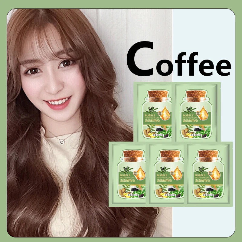 Natural Herbal Hair Dye Shampoo - 5-Minute Gray Coverage Treatment for Women & Men