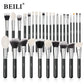 BEILI Professional Makeup Brush Set - 30 Piece Natural Hair Collection