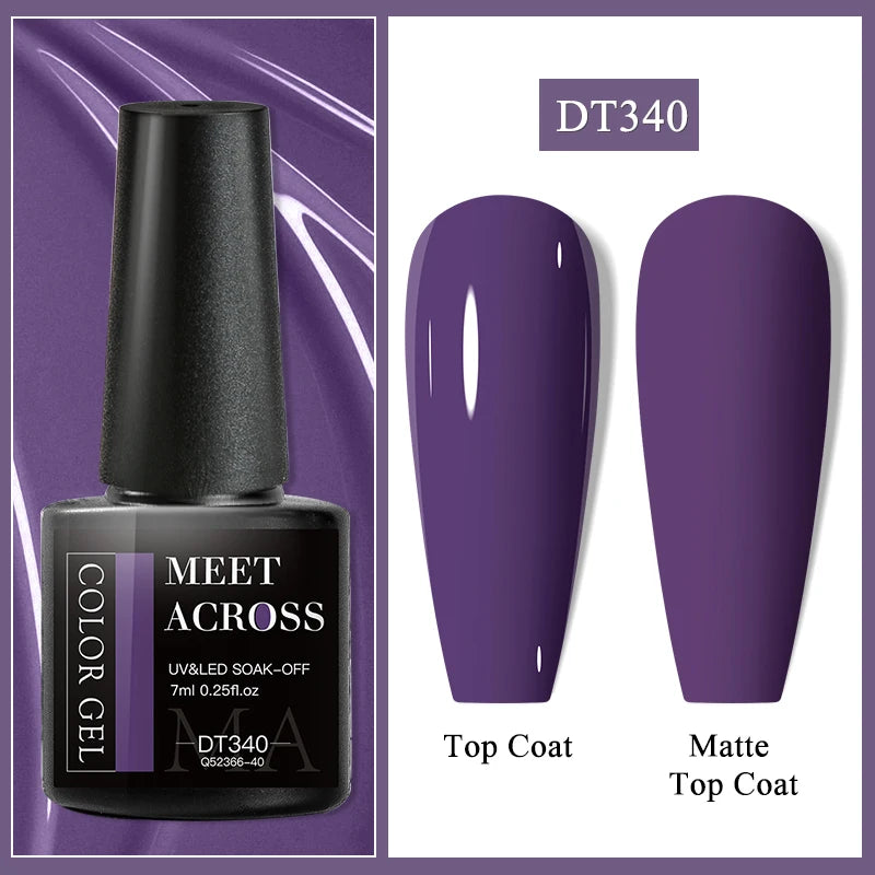 MEET ACROSS Wine Red Gel Nail Polish - 7ml Long-Lasting French Manicure