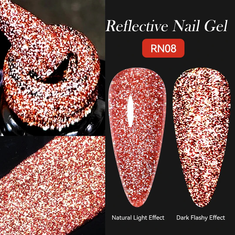 LILYCUTE 5ML Reflective Glitter Liner Gel Polish Nail Art Champagne Sparkling Lines