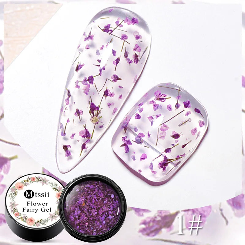 Mtssii Dried Flower Gel Nail Polish - Natural Flower Fairy Series UV/LED