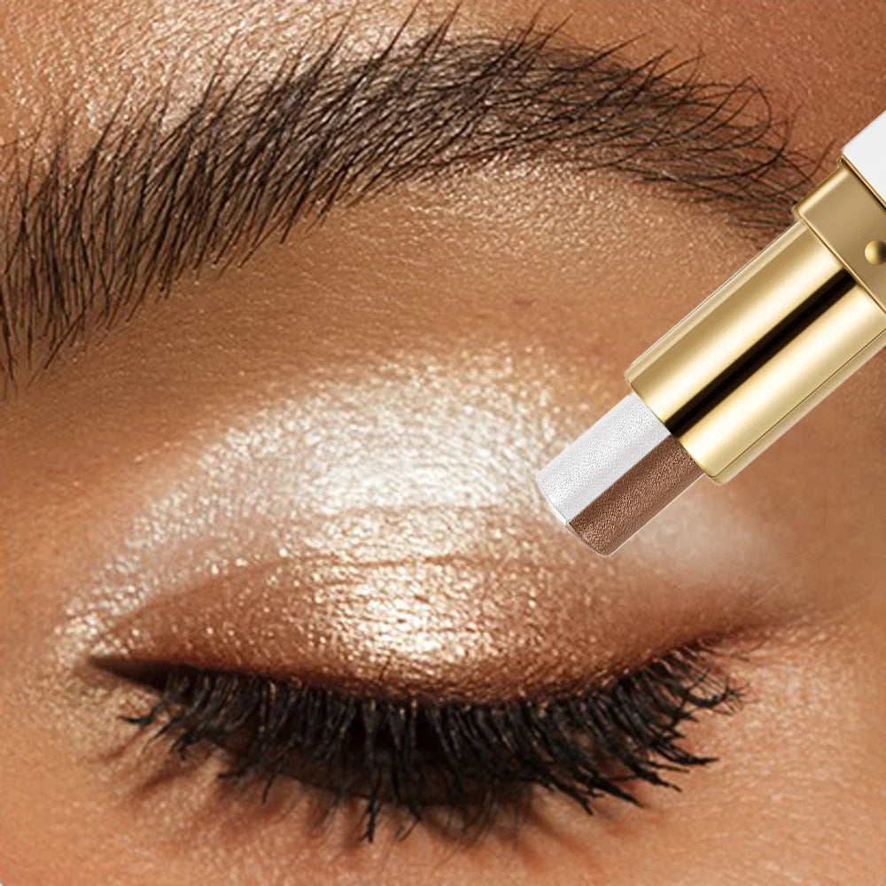 Double Color Eyeshadow Stick - Waterproof Glitter Shimmer Metallic