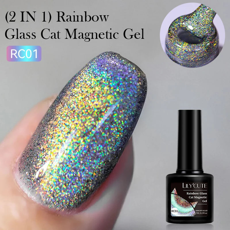 LILYCUTE 5ML Reflective Glitter Liner Gel Polish Nail Art Champagne Sparkling Lines