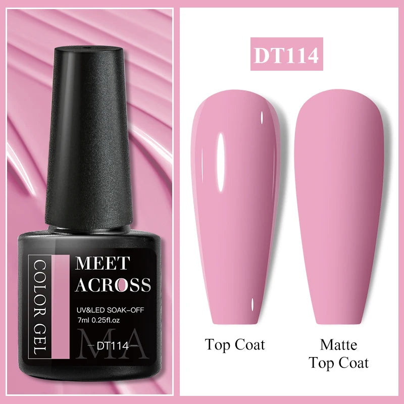 MEET ACROSS Wine Red Gel Nail Polish - 7ml Long-Lasting French Manicure