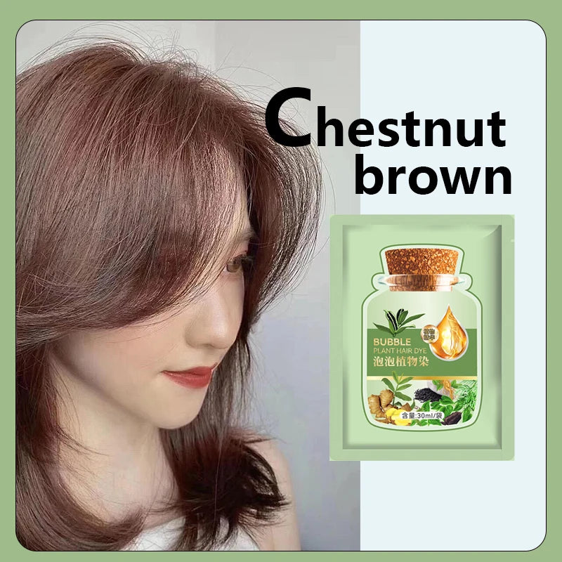 Natural Herbal Hair Dye Shampoo - 5-Minute Gray Coverage Treatment for Women & Men