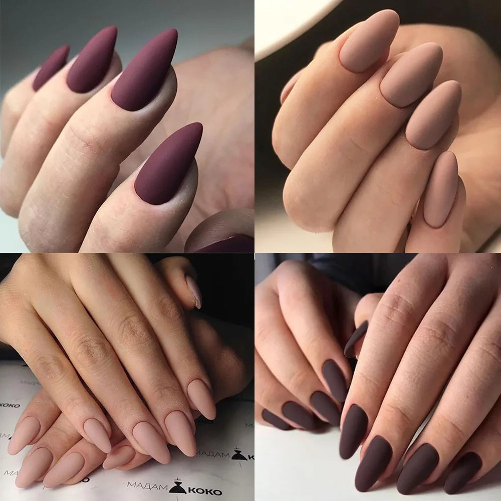 Matte Almond Press-On Nails - 24 Piece Set