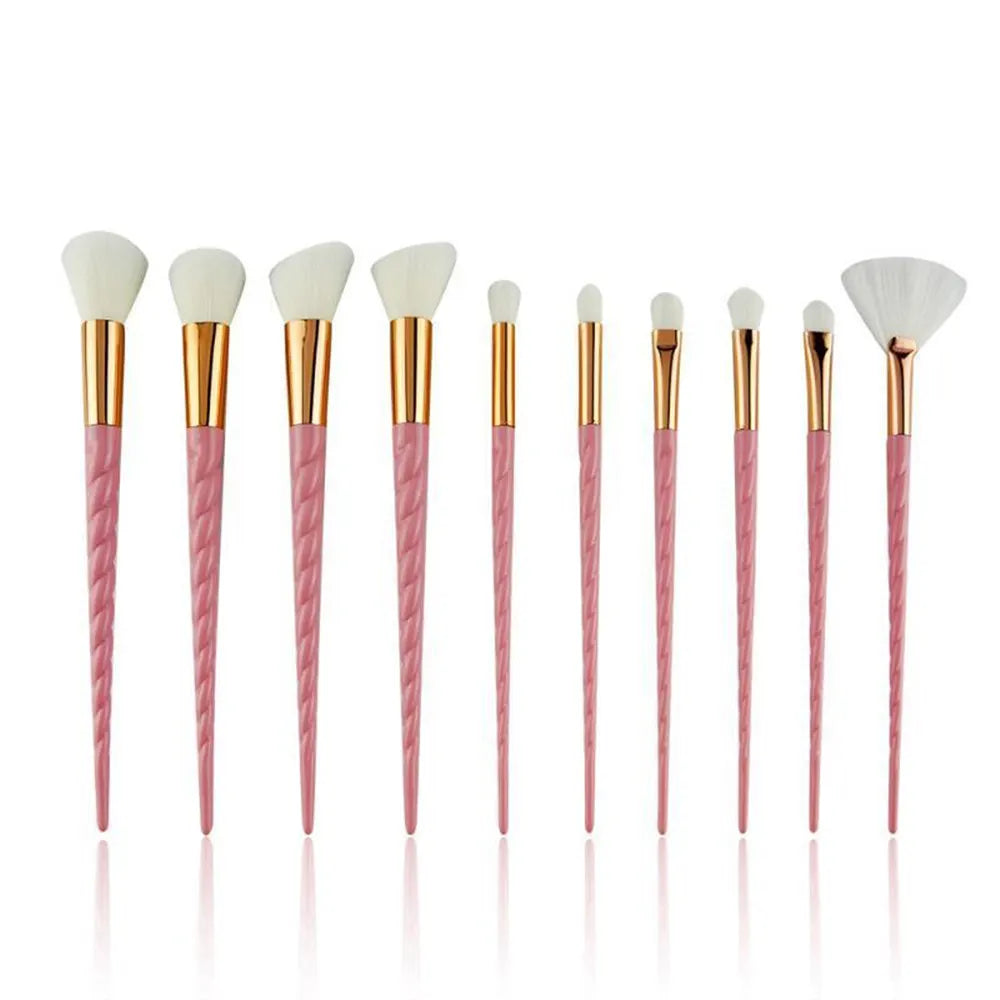 Professional Unicorn Makeup Brush Set - 10 Piece Collection